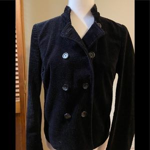 J. Jill Black Double-Breasted Corduroy Jacket, XS